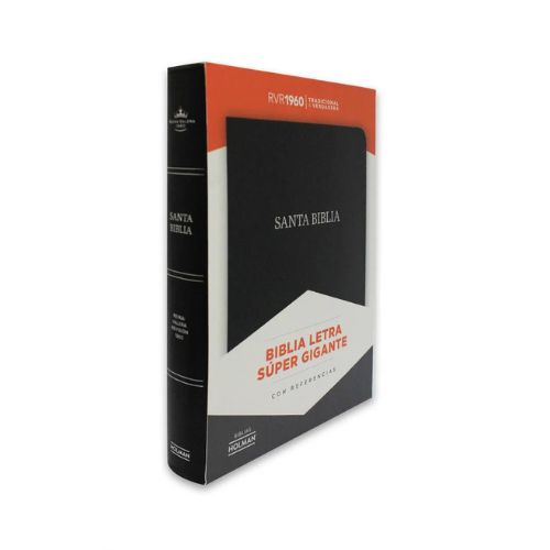 Biblia RVR 1960 Letra Súper Gigante Negro Piel Fabricada