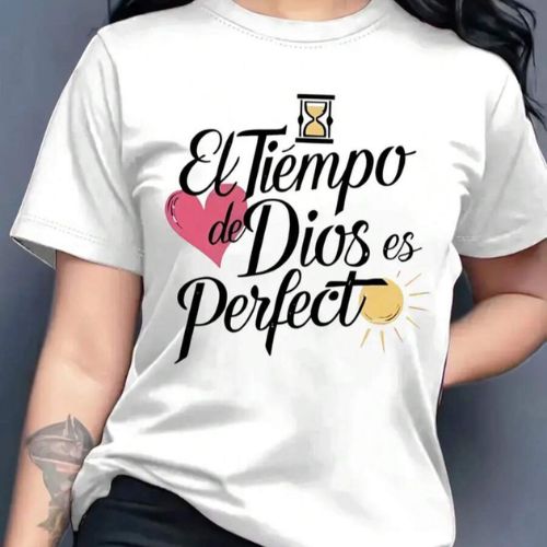Playera camiseta dama El tiempo de Dios es Perfecto