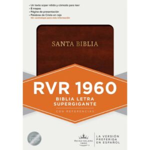 Biblia RVR 1960 Súper Gigante Marrón Símil Piel
