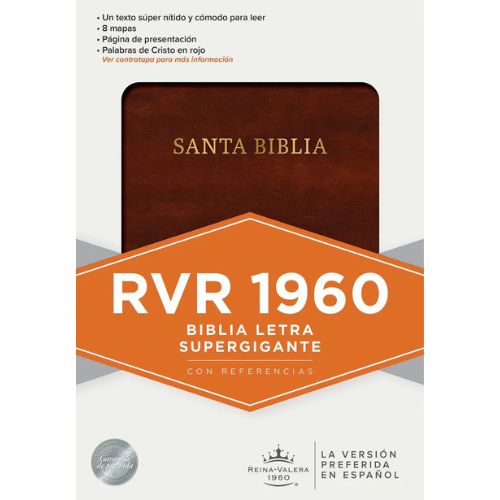 Biblia RVR 1960 Súper Gigante Marrón Símil Piel