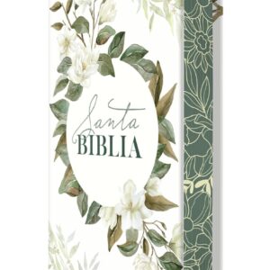 Biblia RVR 1960 Letra Grande Tamaño Manual Flores Blancas Tapa Dura